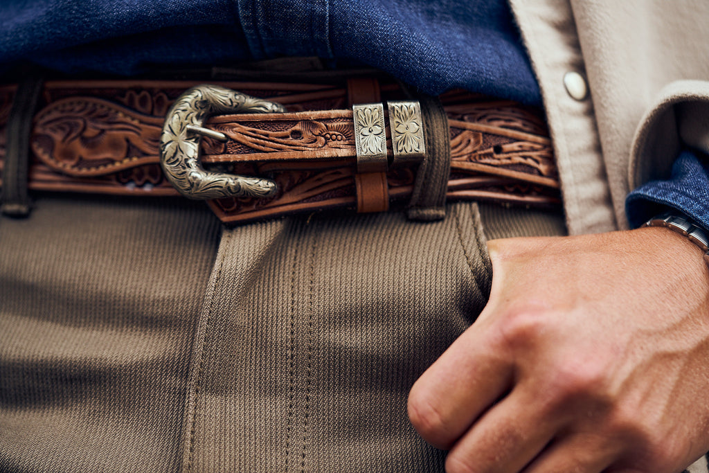 INDIGO PALMS SZ 36 BROWN GENUINE LEATHER BELT MADE IN SPAIN