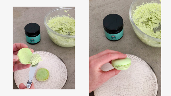 recette de macarons au matcha et au cbd