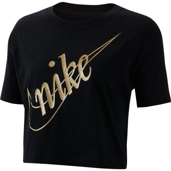 gold nike crop top