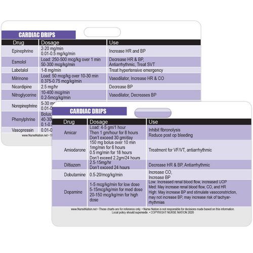 Pediatric Vital Signs Horizontal Badge Card – Nurse Nation