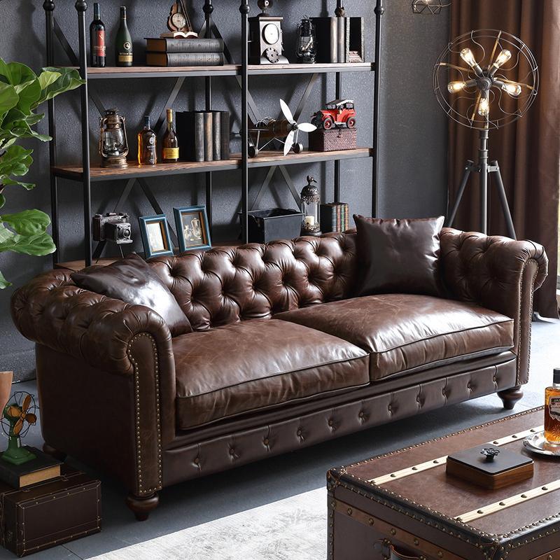 Chesterfield Two Seater Sofa Drak Brown Real Leather Two Seater Sofa   Chesterfield Two Seater Sofa Drak Brown Real Leather Weilai Concept Weilai Concept 3 1200x1200 