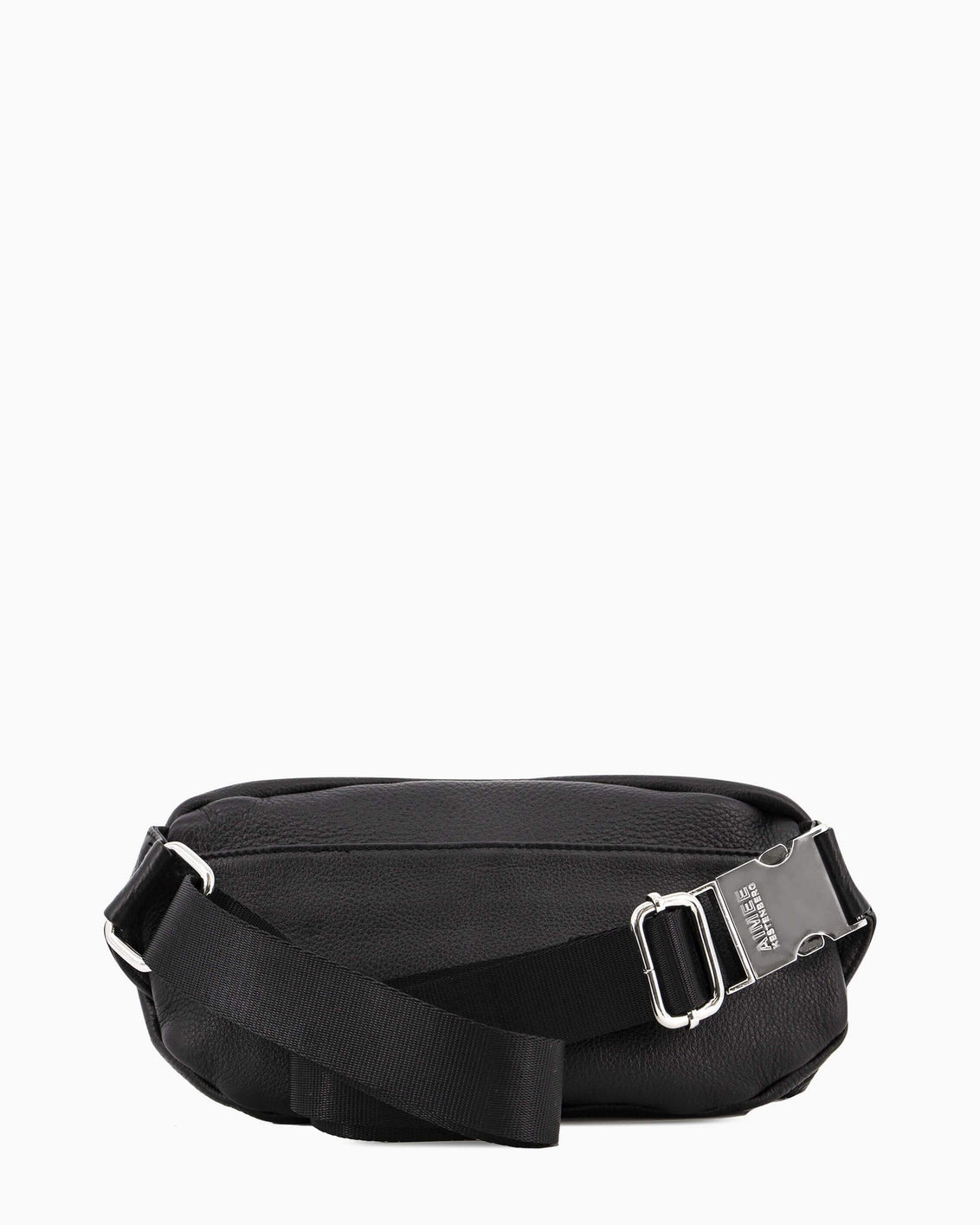 black and silver bum bag