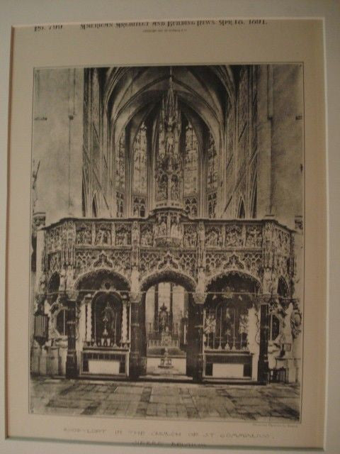 Church of St. Gommarius, Sierre, Belgium, 1891. Lithograph