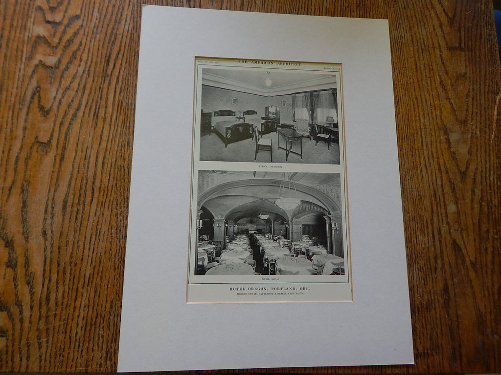 Hotel Oregon, Portland, Oregon, Lithograph,1914. Doyle, Patterson ...