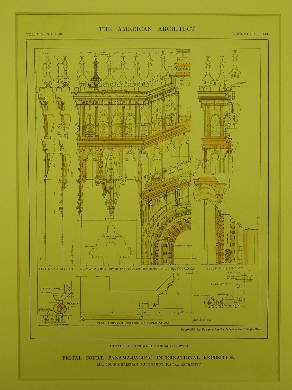 Details: Festal Court, Panama-Pacific Exposition, San Francisco, CA, 1913. Louis Christian Mullgardt - St. Croix Architecture
