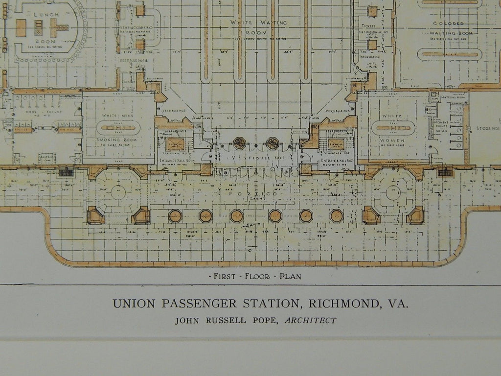 First Floor Plan, Union Passenger Station, Richmond, VA