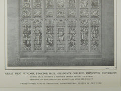 Great West Window, Proctor Hall, Graduate College, Princeton, NJ, 1914, OriginalPlan. Cram, Goodhue & Ferguson.
