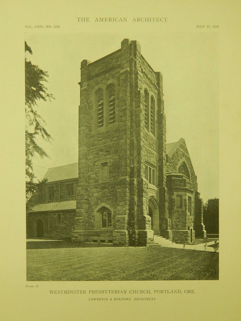 Exterior, Westminster Presbyterian Church, Portland, OR, 1918
