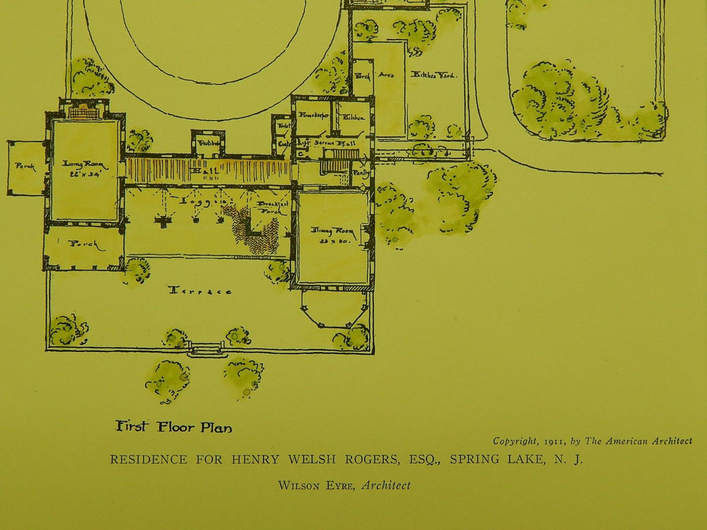 Residence for Henry Welsh Rogers, Esq. in Spring Lake NJ, 1911. Wilson ...