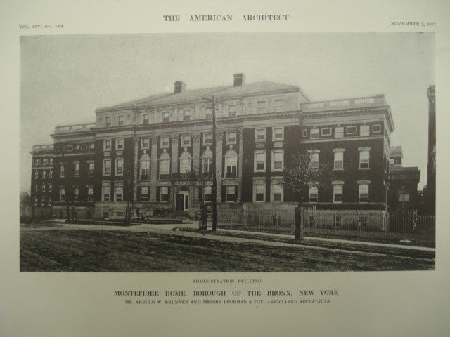 Administration Building of the Montefiore Home , Bronx, NY, 1913, Mr. Arnold W. Brunner and Messrs. Buchman & Fox
