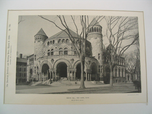 Osborn Hall at Yale, New Haven, CT, 1890, Bruce Price