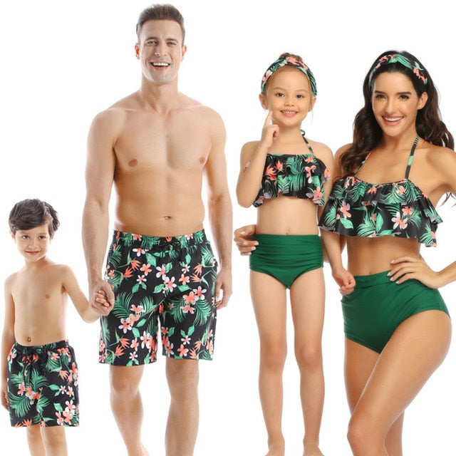 mother and son matching bathing suits