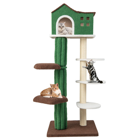 Cat Tree with Sisal Scratching Posts - 7 Tier Cat Tower