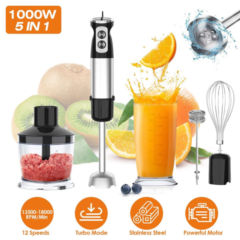 Immersion Blender - Immersion Blender With 12 Speed and Turbo Mode
