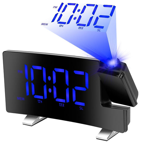 Alarm Clock - 180° Projection Digital Clock With FM Radio Function