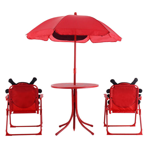 Kids Table And Chairs - Beetle Folding Table And Chairs With Umbrella
