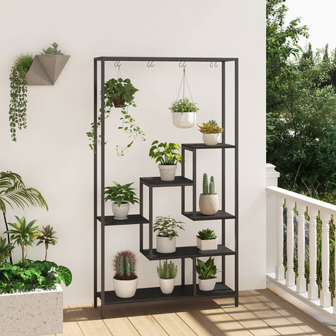 Plant Stand - 6 Tier Plant Stand Indoor with 10 Hanging Hooks