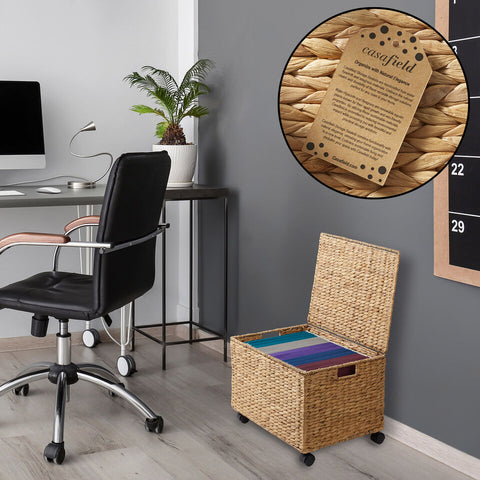 File Organizer - Handwoven Rolling Filing Office Storage