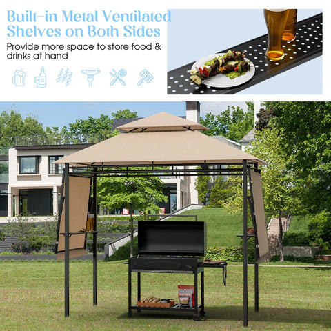 Grill Gazebo - 13.5x4Ft Gazebo Canopy With Extra Extensions on 2 Sides