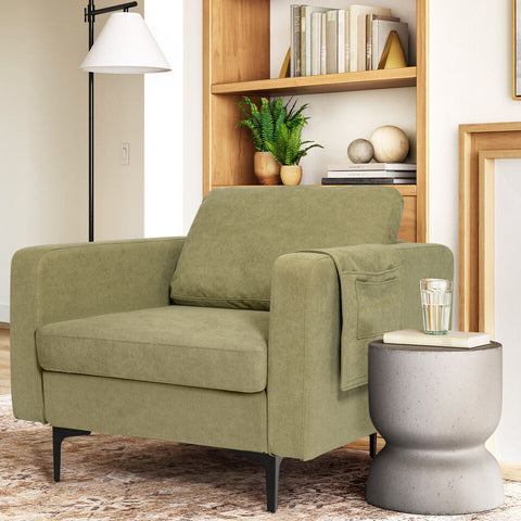 Sofa Chair - Linen Fabric Accent Chair Modern