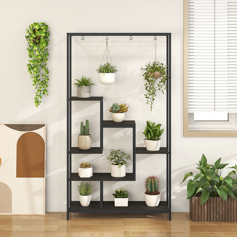 Plant Stand - 6 Tier Plant Stand Indoor with 10 Hanging Hooks