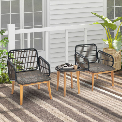 Patio Furniture - Set of 3 Patio Exterior Furniture With Cushion