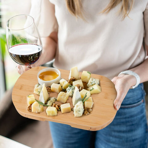 Charcuterie Board - Oval Boards for Charcuterie With Stainless Knives