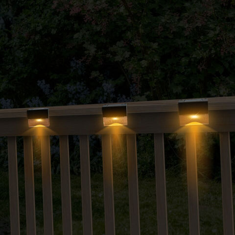 Solar Fence Lights - Set of 6 Solar Powered Fence Lights