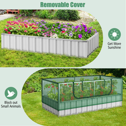 Mini Greenhouse - Galvanized Raised Beds With Protective Cover