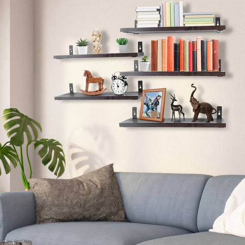 Floating Shelves - 15.55x5.19 Inches Set of 6 Wall-mounted Shelves