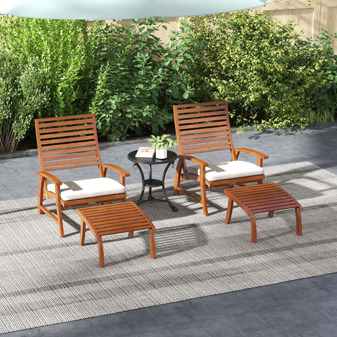 Patio Chairs - 4 Pieces Wooden Outdoor Chairs Up to 352 Lbs