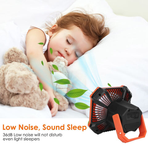 Portable Fan - 10000mAh Rechargeable Camping Fan With Light