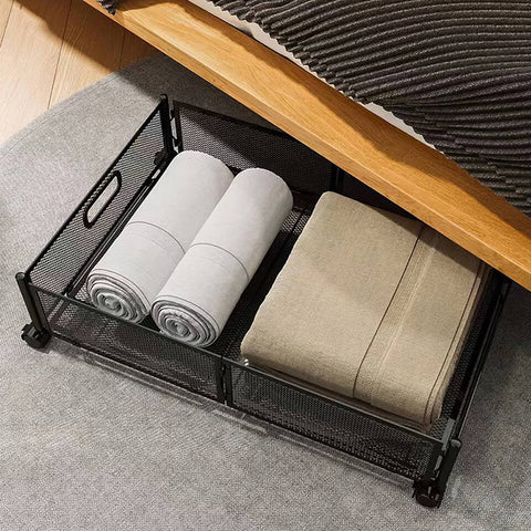 Under Bed Storage - Set of 2 Under Bed Storage Bins With 360° Wheels