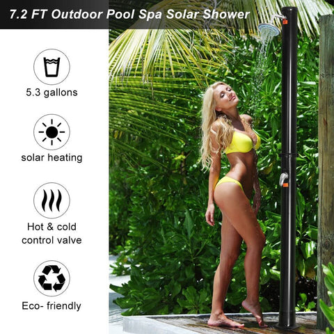 Solar Shower - 7.2FT 2 Section Non Corrosive Brass Poolside Shower