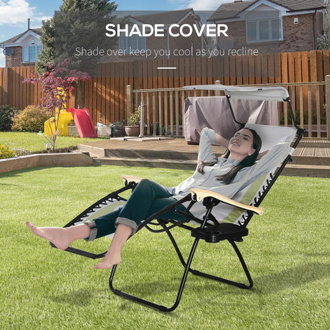 Zero Gravity Reclining Chair - Foldable Lounge Chair with Sunshade