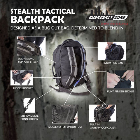 Hiking Tactical Backpack with Water Hydration Bladder