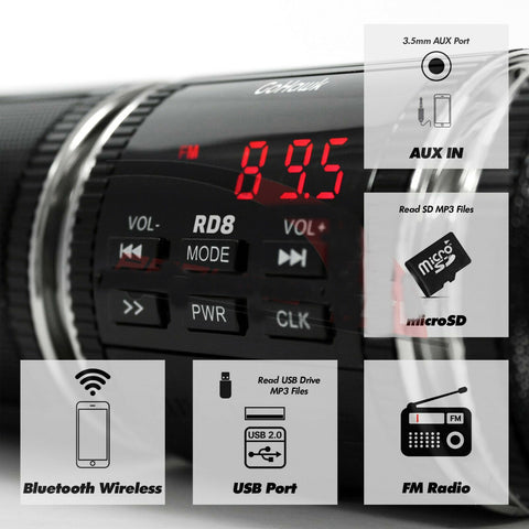 Motorcycle Stereo Speakers Bluetooth Amplifier Radio USB Waterproof VX