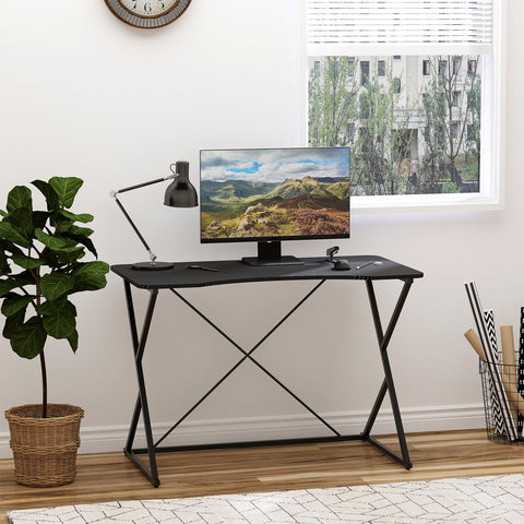 Office Desk With Foot Pads - Z Shaped Metal Frame Computer Desk