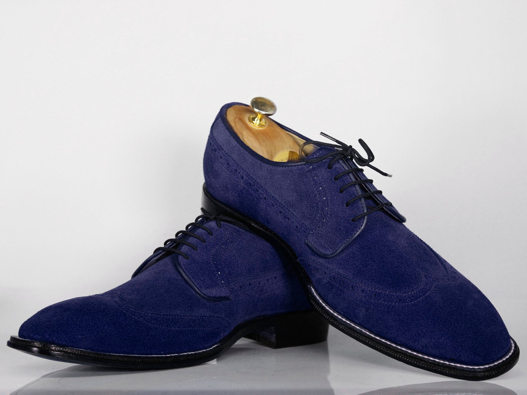 blue suede wingtips