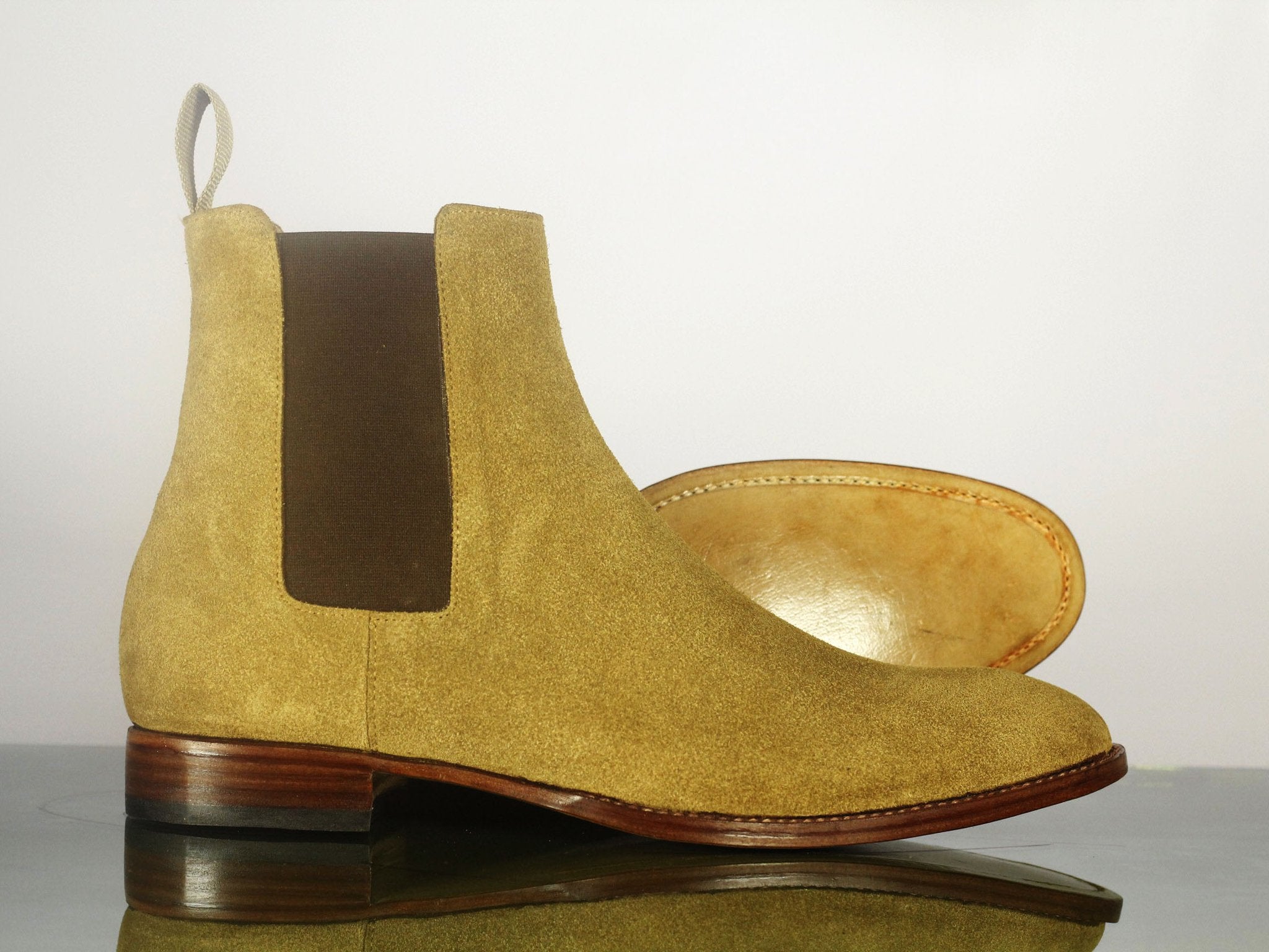 beige suede chelsea boots mens