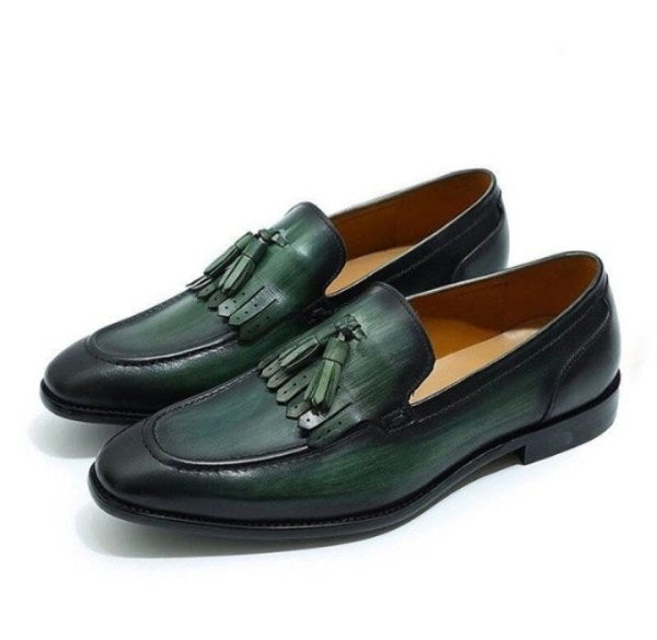 mens round toe leather shoes