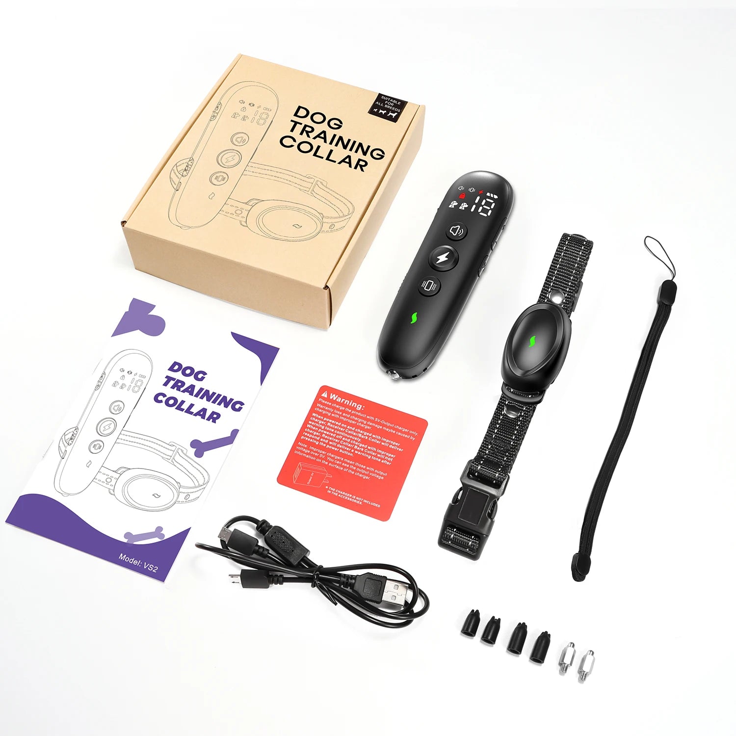 Dog Shock Collar with Remote for Medium Dogs Adjustable Shock Waterproof M.O.S