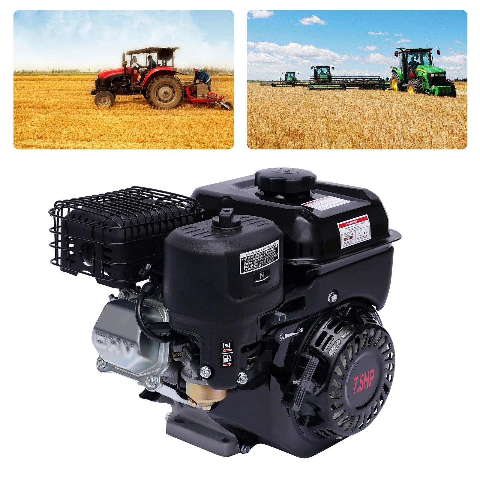 4-Stroke 7.5 HP 210CC Petrol Engine OHV Motor Air-Cooled Single Cylinder