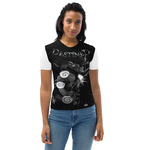 Destined Dragon Pearl White Black Lightning Women's T-shirt