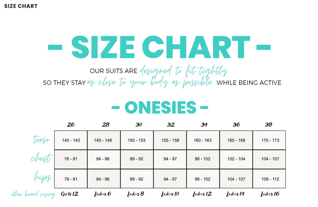 Size Chart – Jolyn Europe