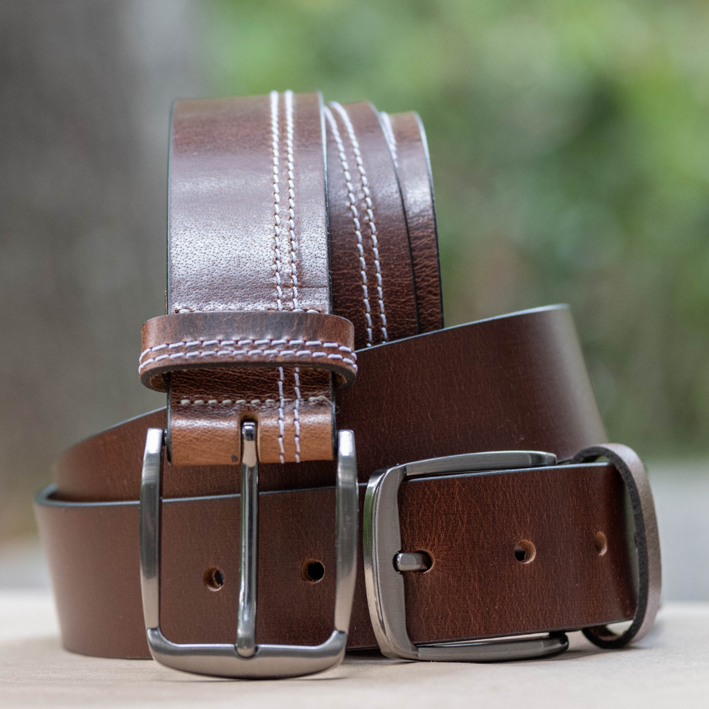 Millennial Brown Leather Belt, Nickel Free Belt
