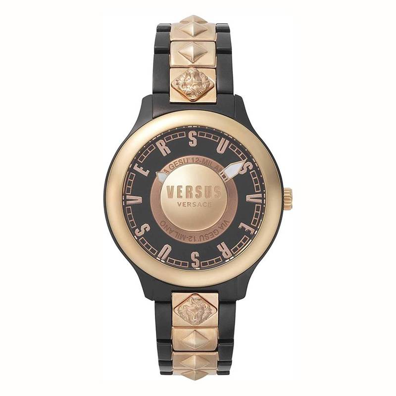 versus versace watch black and gold