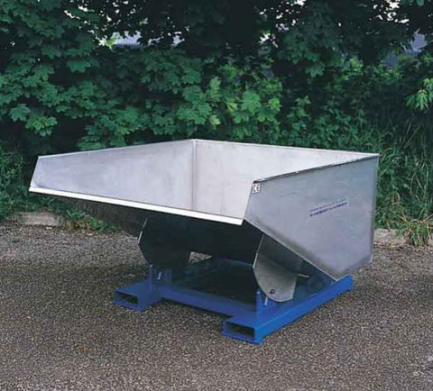 Galvanised tipping skip