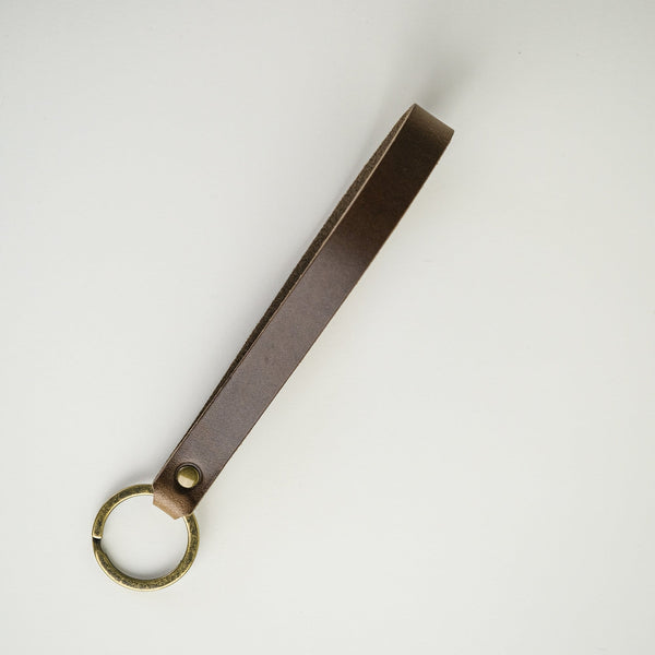 Keyfob leather wristlet strap with hook 