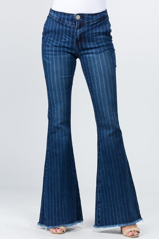 pinstripe bell bottom jeans